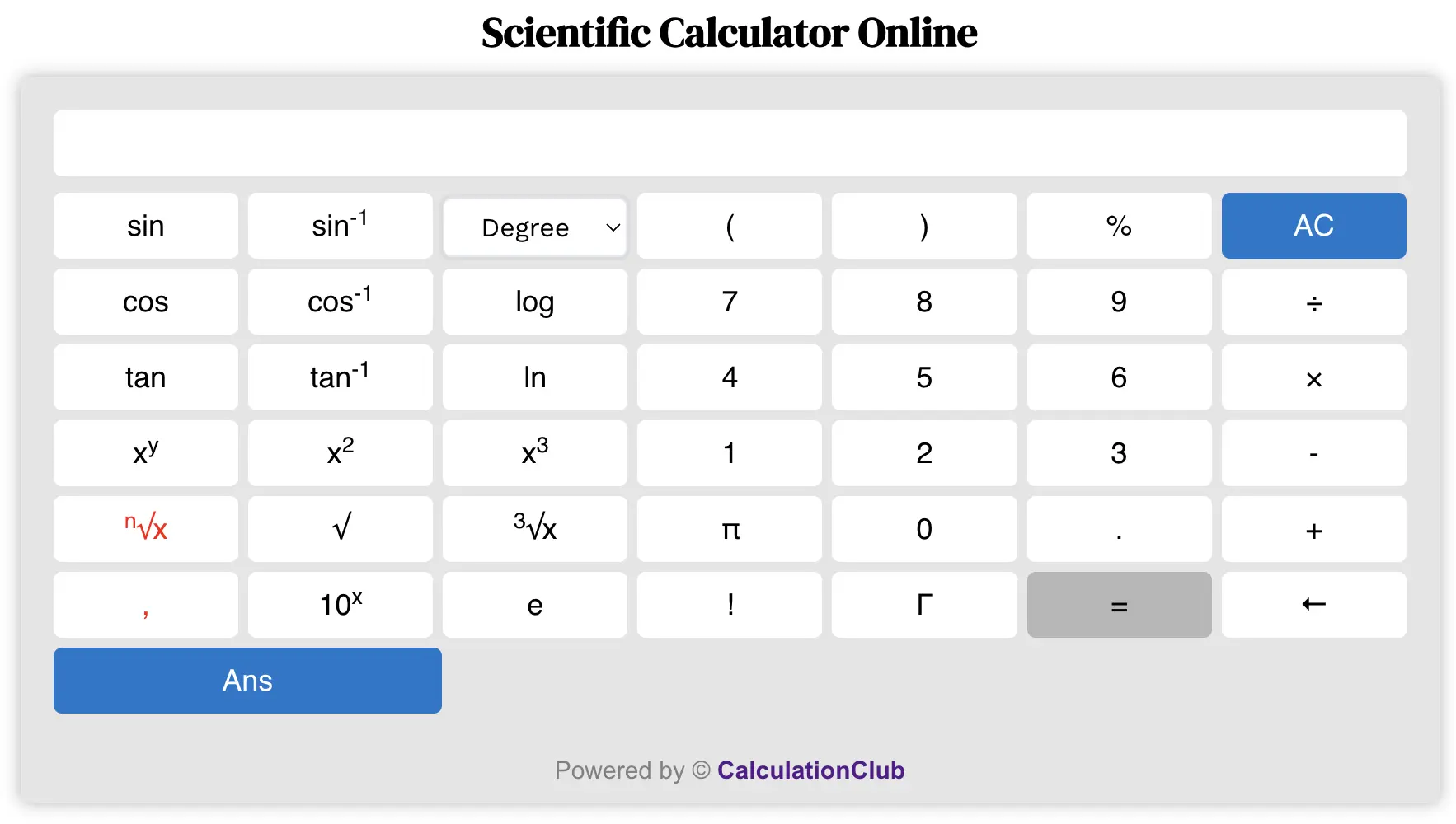 Scientific Calculator Online Scientific Calculator Online