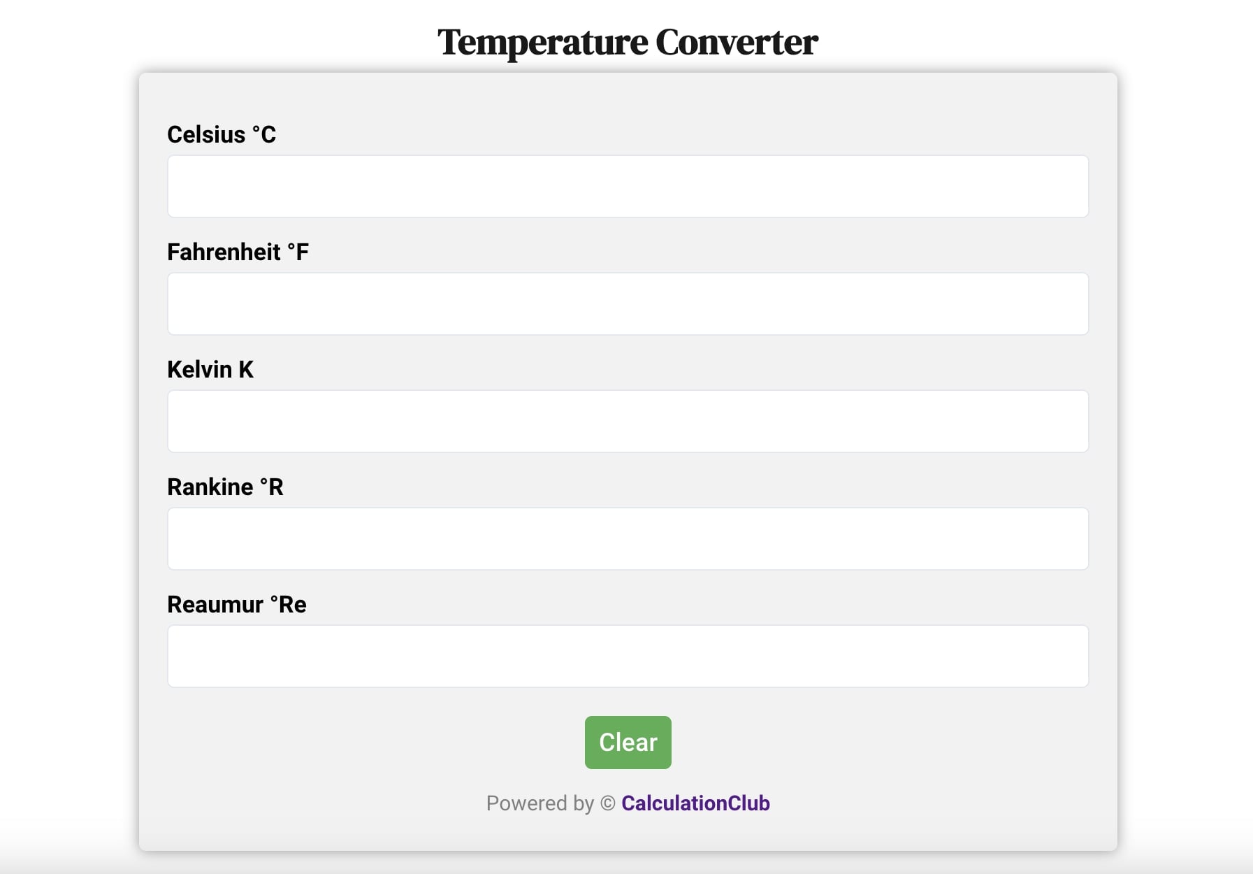 Temperature Converter-Calculation Club