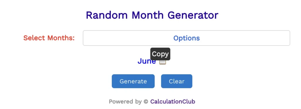 Random Month Generator