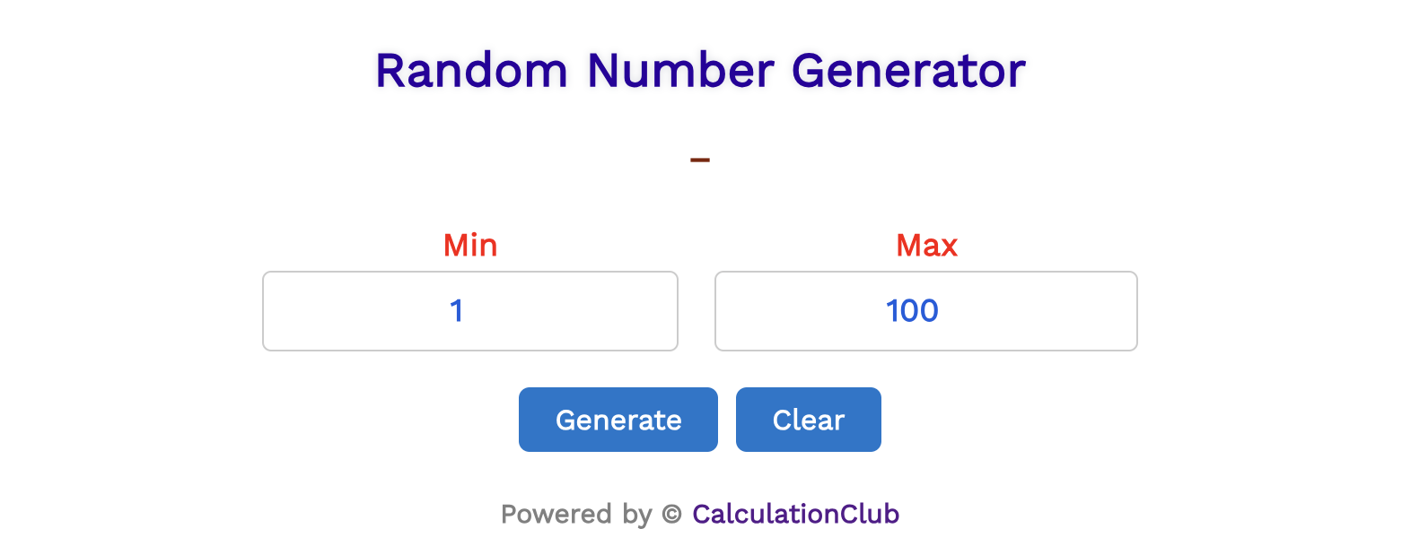 Random Number Generator 1 