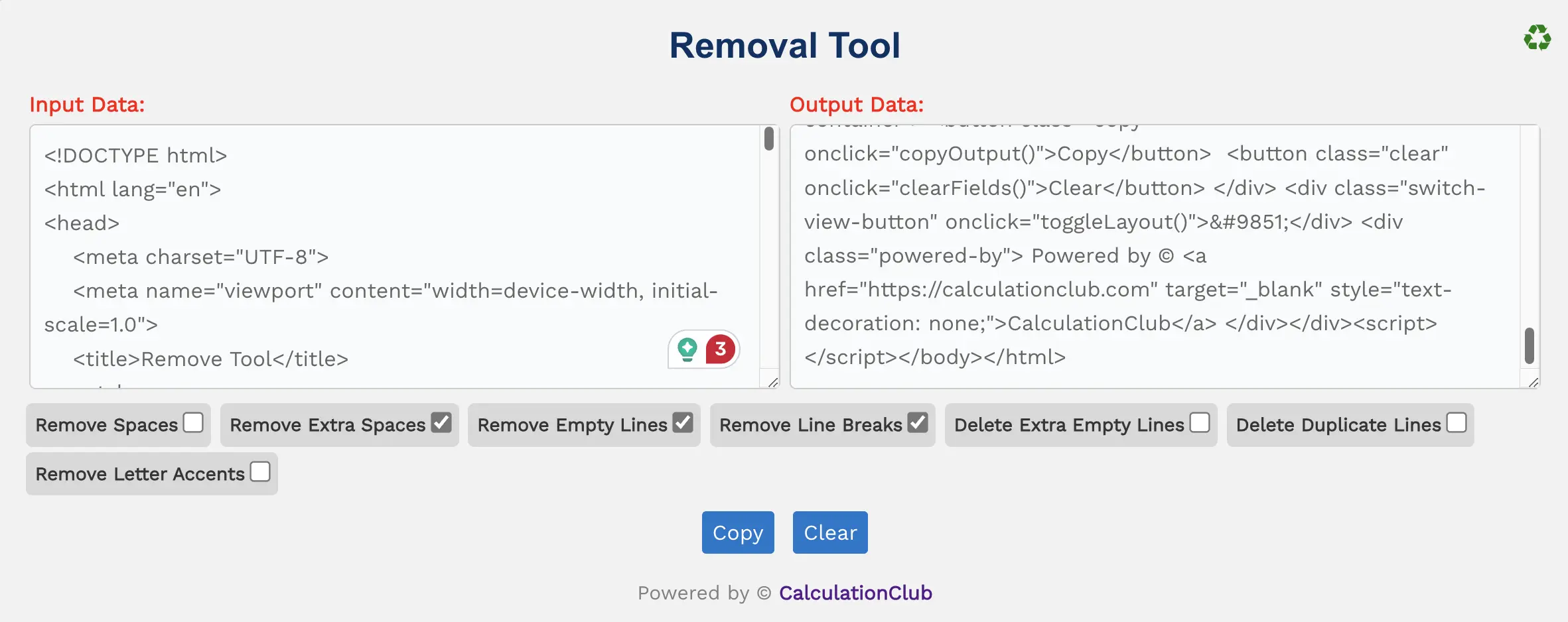 Removal Tool | CalculationClub