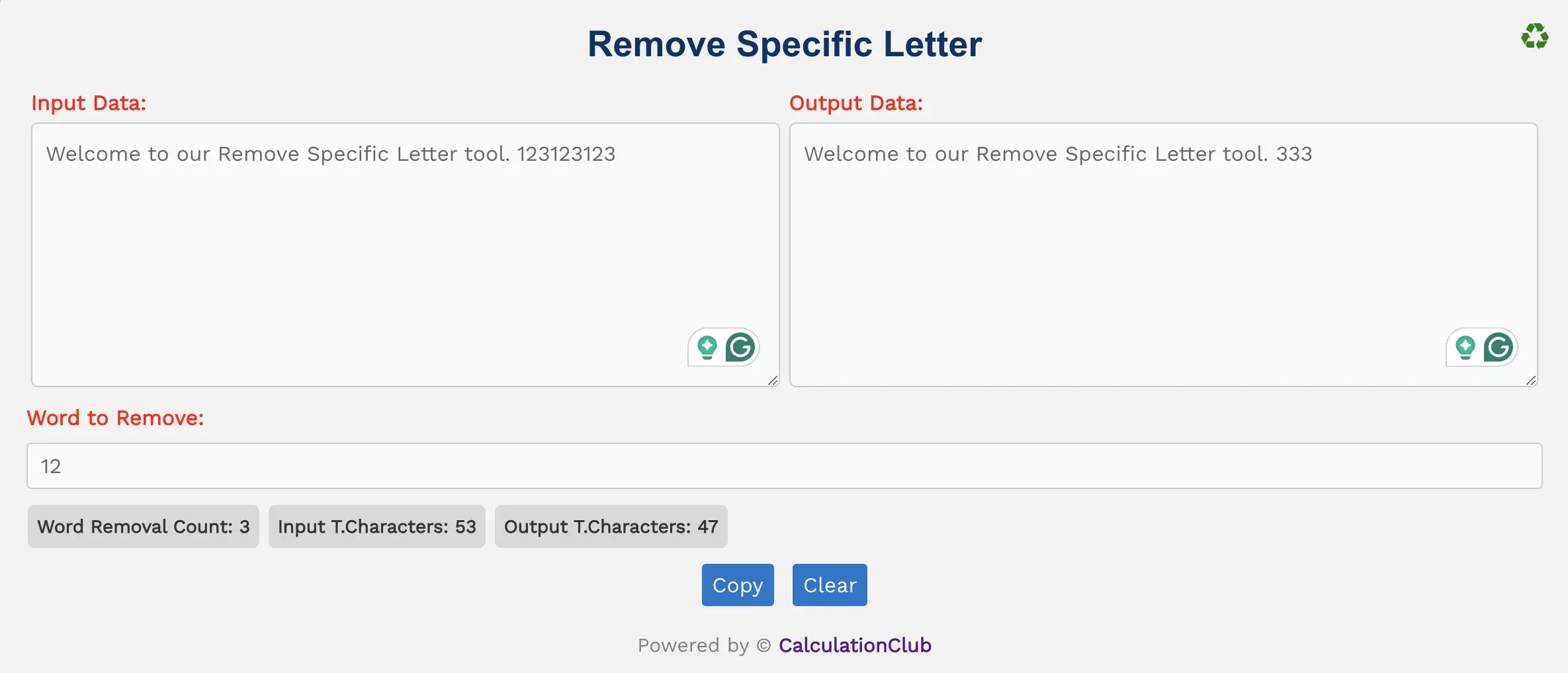 Remove Specific Letter | CalculationClub