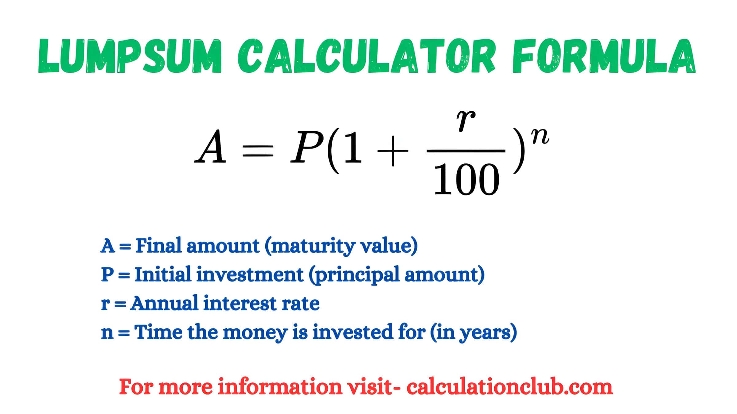 Lumpsum Calculator Formula Lumpsum Calculator - Calculate Lumpsum Investment Returns