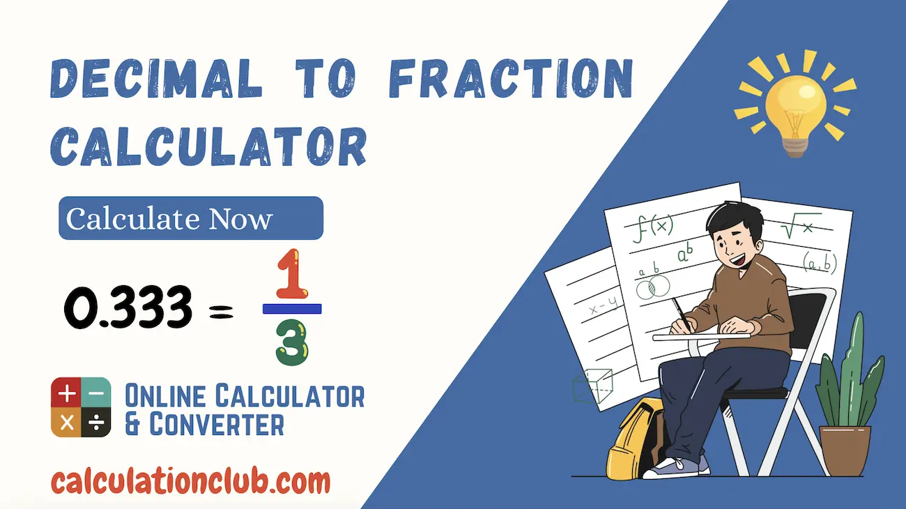 Decimal to Fraction Calculator Decimal to Fraction Calculator